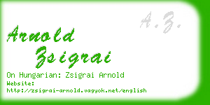 arnold zsigrai business card